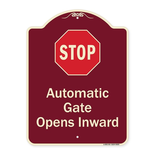 Designer Series-Stop Automatic Gate Opens Inward With Symbol, 24" x 18", BU-1824-9885